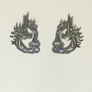Vintage Pewter Unicorn earrings